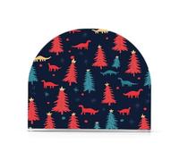 Colorful Dino Red Pine Trees Merry Christmas Portasciugamani in acrilico per Farmhouse Cocktail portatovaglioli autoportante con peso decorazione domestica per esterni, sala da pranzo