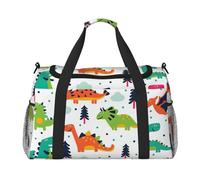 Colorful Dinosaurs1 Print Versatility Ample Space Travel Bag Elegante borsa funzionale per attività all'aperto