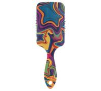 Colorful Distorted Star Pattern in Pop Art Style liscio mens capelli spazzolato cuoio capelluto massaggiatore per capelli corti con manico ergonomico cepillos para cabello