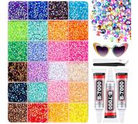Colorful DIY Resin Rhinestone Kit, 32000 Pcs Multicolor Bedazzler Kit with Rhinestone, 3-5mm Gems for Bedazzling Kits, Include Storage Box Tool, Bedazzle Kits for Nail, Diamond Art, Clothes (24,3MM)