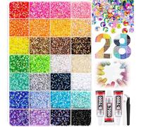 Colorful Diy Resin Rhinestone Kit For Bedazzling,Resin Jelly Rhinestones,Multicolor 3mm Flatback Gems For Diamond Art,3pcs B7000 Jewelry Glue (28 Colors, B-)