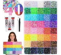 Colorful DIY Resin Rhinestone Kit,Resin Jelly Rhinestones for Bedazzling,Multicolor 3mm Flatback Gems,Bling Crystal Bedazzle Kit for Clothing Shoes Nail Art Decor Diamond Art (40 Colors (32000pcs))