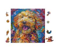 Colorful Dog Art Rompicapo 100 Pezzi Per Professionisti Cartone Rigido Incastro Preciso Per Esercizio Mentale Da Passatempo Qualità Museale Edizione Esclusiva 28x28cm