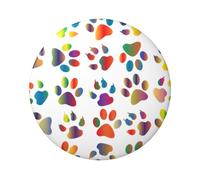 Colorful Dog Paw Printing 6cm Round Tin Banda Badge singolo lato stampato perfetto per stile personale decorazione e regalo, Misura unica, Metallo