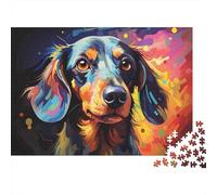 Colorful Dog Portrait Puzzle 1000 Pezzi Per Anziani Attività Domestiche Allenamento Mentale Made in Europa Sviluppo Della Concentrazione Cartone Di Alta Qualità 52x38cm/1000pcs