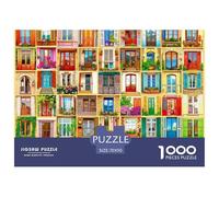Colorful Doors Collage Securely Fitted Pieces Suitable for Long Hour Relaxation, Brain Training And Personal Leisure Time 70x50cm/1000pcs