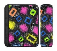 Colorful Dots Quadrato Astratto 2 Pack Bambino cintura di sicurezza Copertura Stop cintura di sicurezza Taglio nel collo per Truck funda para cinturón de carro