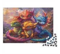 Colorful Dragon Babies 1000-piece Cuccioli Drago Vivaci Puzzle Cartone Riciclato Adulti Gioco Decorazione Regalo 52x38cm