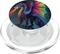 Colorful Dragon on Stone Bridge PopSockets PopGrip per MagSafe