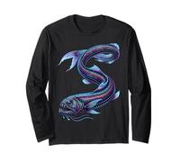 Colorful Dragonfish Abstract Ocean Artwork Deep Sea Creature Maglia a Manica