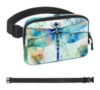 Colorful Dragonfly-1387 - Marsupio a tracolla per uomo e donna, borsa da cintura per viaggi, casual, passeggiate, corsa, escursionismo, ciclismo, Multicolore 06, 1.5x9.0x5.9in/4x23x15cm