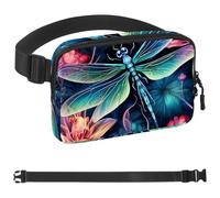 Colorful Dragonfly-1420 - Marsupio a tracolla per uomo e donna, borsa da cintura per viaggi, casual, passeggiate, corsa, escursionismo, ciclismo, Multicolore 05, 1.5x9.0x5.9in/4x23x15cm