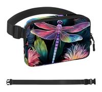 Colorful Dragonfly-1420 - Marsupio a tracolla per uomo e donna, borsa da cintura per viaggi, casual, passeggiate, corsa, escursionismo, ciclismo, Multicolore 10., 1.5x9.0x5.9in/4x23x15cm