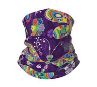 Colorful Dragonfly And Flowers Multiuso Sciarpa al Collo Durevole Cerchietto per Capelli Passamontagna per Donna Estivo Escursionismo