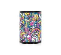 Colorful Dream Psichedelico Decorativo Esterno Posacenere Per Sigarette Patio con coperchio a prova di odore In Acciaio Inox Portatile Senza Fumo Presa di Testa di Sigaretta Esterno Portacenere per