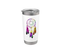 Colorful Dreamcatcher Feathers Native Tribal Bicchiere termico in acciaio inox doppia parete
