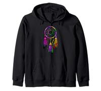 Colorful Dreamcatcher Feathers Native Tribal Felpa con Cappuccio