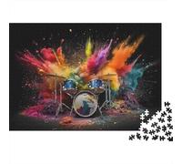 Colorful Drum Explosion Colourful Exploding Drum Set 1000 Pieces Jigsaw Puzzles for Adults Fun Activity for Rainy Days 38x26cm/1000pcs