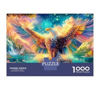 Colorful Eagle on Magical Treasure Box Puzzle Da 1000 Pezzi Majestic Eagle Perfetto Per Il Legame Familiare, Adulti E Bambini 70x50cm/1000pcs