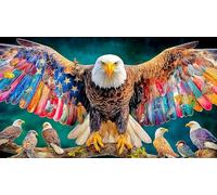 Colorful Eagle with Spread Wings Puzzle 1000 pezzi per adulti - Carta riciclata Decorazione murale & Regalo per la famiglia divertente 38x52/1000pcs