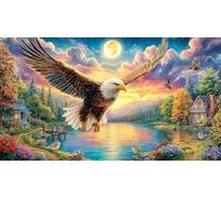Colorful-eagle-with-wings-spread-against-cosmic-backdrop 1000 pezzi Carta riciclata Puzzle Gioco stimolante Regalo divertente & Attività in casa per adulti e bambini di 12+ anni 38x52/1000 pezzi