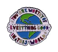 Colorful Earth - Spilla smaltata a tema "How Are We Putting Everything Back Together", per abbigliamento e zaini