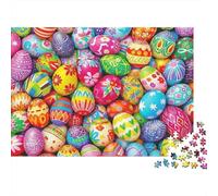 Colorful Easter Egg Collection 100% Recycled Cardboard Easter Egg Pile 1000Pc Jigsaw Puzzle Adults Fun Activity for Rainy Days 70x50cm/1000pcs