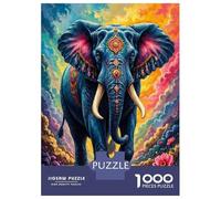 Colorful Elephant Art 1000 Pezzi Bundle Puzzle Puzzle Premium Cartone Qualità - Anziani Appassionati, Allenamento Concentrazione, Regalo Inaugurazione E Pause Ufficio 70x50cm/1000pcs