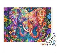 Colorful Elephant Art_2 Puzzle Classico 1000 Pezzi Cartone Resistente Per Adulti & Bambini 12+, Sfida Difficile, Antistress & Decorazione Murale, Relax Definitivo 38x26cm/1000pcs