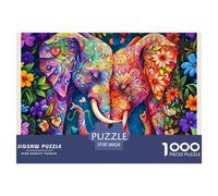 Colorful Elephant Art Durable Material Easy to Assemble Pieces, Relaxing, Unwinding And Enjoying Quiet Moments 38x26cm/1000pcs