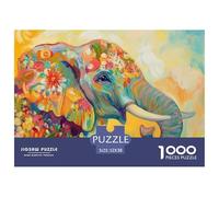 Colorful Elephant Art Premium Paper Interlocking Design, Ideal Hobby for Stress Relief, Relaxation And Home Entertainment 52x38cm/1000pcs