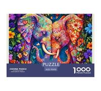Colorful Elephant Art Premium Paper Interlocking Design, Ideal Hobby for Stress Relief, Relaxation And Home Entertainment 70x50cm/1000pcs
