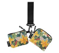 Colorful Estate Fiori Hawaiani Borse Moneta Delle Donne Titolare di Carta Sottile Staccabile Della Carta Organizer Borsa con Portachiavi per Le Signore 2 Pz estuches para tarjetas de credito