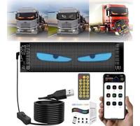 Colorful Eye Lamp Soft Screen for Car Windows, DIY Car Dynamic LED Smart Colorful Eye Lamp Soft Screen, Programmable Flexible Matrix Screen for Car, Devil Eyes Light for Cars (B: 92 * 374mm)