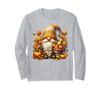 Colorful Fall GNOME in Orange Knitted Sweater Thanksgiving Maglia a Manica