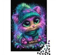 Colorful Fantasy Cat Art Print Jigsaw Puzzle Impossible 1000Pcs Decorazione Per La Casa. Giochi Rilassamento E Intelligence Per Adulti E Bambini Da 12 Anni 52x38cm/1000pcs