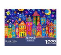 Colorful Fantasy Town Durable Paper Construction Fun Challenging Game, Suitable for Adults And Teenagers in Relaxing Hours 38x26cm/1000pcs