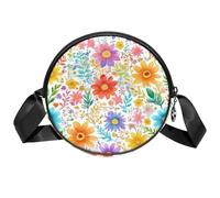 Colorful Feathers - Borsa a tracolla da donna, casual, multifunzionale, leggera, con tracolla regolabile, per escursionismo, shopping, uso quotidiano, Multicolore 7, 7x1.8 in