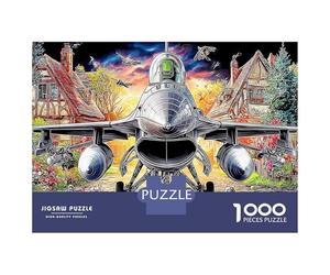 Colorful Fighter Jet 1000 Pezzi Set Puzzle Military Illustration Puzzle Classico Cartone Riciclato - Sfida Educativa, Gioco in Casa, Super Idea Regalo Per I Fan 52x38cm/1000pcs