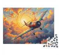 Colorful Fighter Plane Puzzle 1000 Pezzi Cartone Spesso Per Adolescenti 12-18, Allenamento Abilità Logiche, Attività Vacanza, Regalo Anniversario Per Giovani Adulti 38x26cm/1000pcs