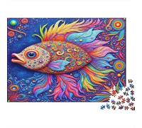 Colorful Fish Art Colourful Psychedelic Fish 1000 Pieces Jigsaws Adults The Impossible Challenge Home Activity 70x50cm/1000pcs