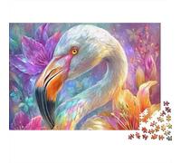 Colorful Flamingo Art Print Puzzle Impossibili 1000 Pezzi Decorazione Per La Casa. Rilassamento E Intelligence Per Adulti E Bambini Da 12 Anni 70x50cm/1000pcs