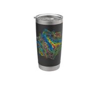 Colorful Floral Mandala Sacred Fractal Geometry Good Vibe Bicchiere termico in acciaio inox doppia parete