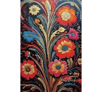 Colorful Floral Notebook with Vibrant Folk Art Design | 6x9 Journal with 100 Lined Pages and Personalization Option