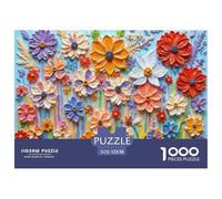 Colorful Flower Art Precise Cutting Pieces Eco Friendly Cardboard, Ideal for Stress Relief And Mental Calmness in Daily Life 52x38cm/1000pcs