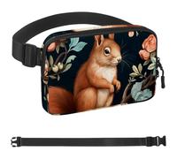 Colorful Flower Fat Squirrel-1098 - Marsupio unisex, alla moda, per jogging, escursionismo, donna, uomo, multicolore, 4 x 23 x 15 cm, Multicolore, 1.5x9.0x5.9in/4x23x15cm