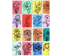 Colorful Flower Grid: Elegant Pretty Flower Gift Journal or Notebook for Students, Teachers, Friends and Family
