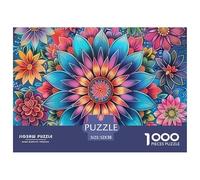Colorful Flower Mandala Safe Cardboard Material Fun Challenging Experience, Great for Adults And Older Teenagers Alike 52x38cm/1000pcs