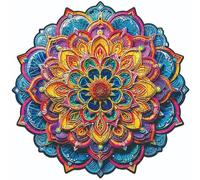 Colorful Flower Puzzle, Wooden Jigsaw Game, Fine Motor Learning Toy, Animal Piece Family Activity Set, Educational Friends Group Play Organizer, Play Gear for Kids, Teens, Adults, 29cm