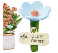 Colorful Flower Shaped Garden Bees Drinking Cups With Stake Base, Flower-Shaped Ceramic Bee Watering Station | Hygienic Thirsty Pollinators Feeder Colorful Butterfly Cups For Lawn Driveway Farm Patio
